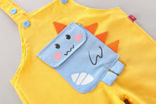 Carregar imagem no visualizador da galeria, Conjunto camiseta e jardineira Dino