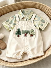 Carregar imagem no visualizador da galeria, Conjunto Jardineira Floresta com Camisa Infantil