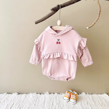 Carregar imagem no visualizador da galeria, Romper manga longa cereja com capuz