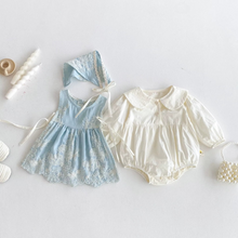 Carregar imagem no visualizador da galeria, Conjunto Princesa Sonho Bordado (Body + Vestidinho + Touquinha)