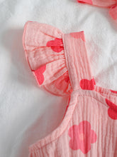 Carregar imagem no visualizador da galeria, Romper Rosa Floral com Faixa de Cabelo 🌸