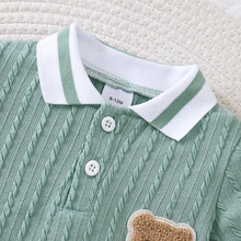 Carregar imagem no visualizador da galeria, Macacão Polo Ursinho Verde 🐻💚