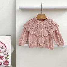 Carregar imagem no visualizador da galeria, Cardigan Infantil Tricô com Gola Trabalhada