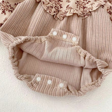 Carregar imagem no visualizador da galeria, Body Infantil Veludo Floral Manga Longa