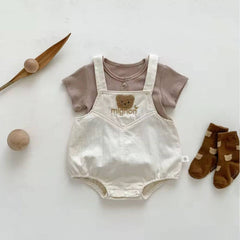 Conjunto Mignon Baby – Camiseta e Jardineira com Ursinho Bordado