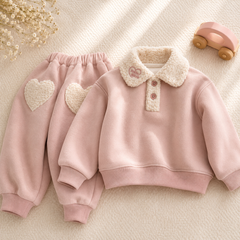 Conjunto Plush Coração Rosa