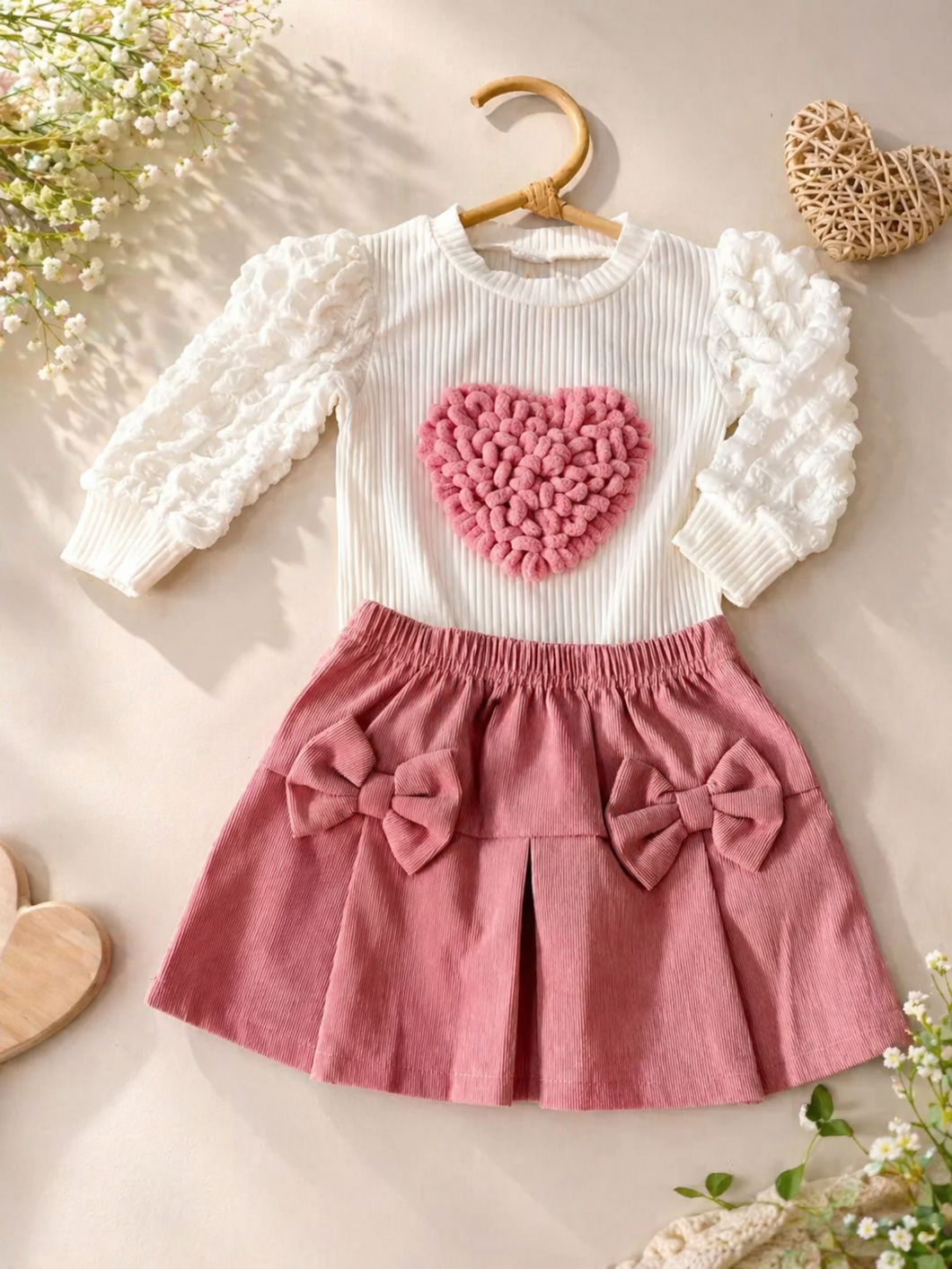 Conjunto “Top de Amor” – Saia com Blusinha de Coração