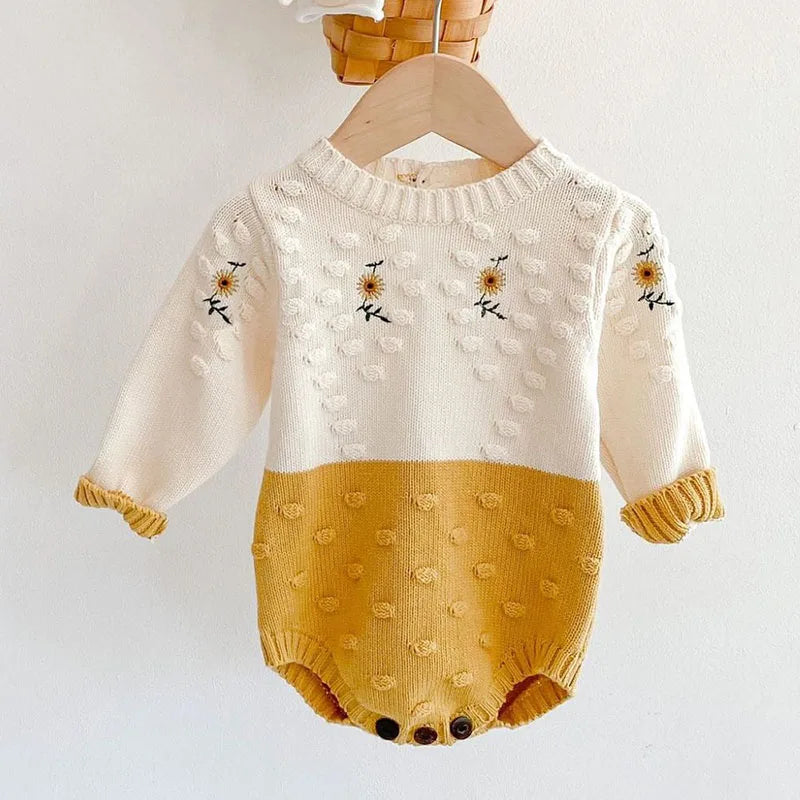 Romper tricô floral