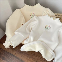 Blusa Puff Manga com Florzinhas