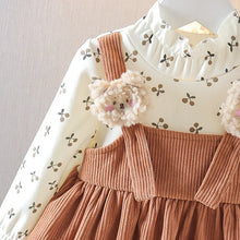 Carregar imagem no visualizador da galeria, Vestido Baby Princesa com Blusinha Floral – 2 peças
