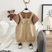 Carregar imagem no visualizador da galeria, Conjunto Infantil Leãozinho – Camiseta + Jardineira 🦁✨
