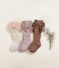 Meia 3-4 com laço veludo