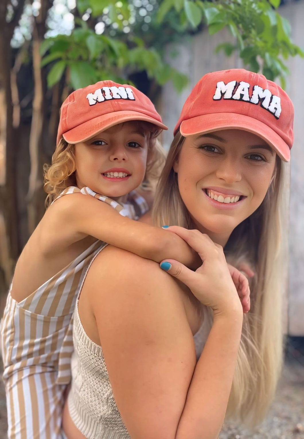 Boné Mama e Mini ferrugem
