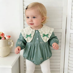 Romper Infantil Bruna – Manga Longa com Gola Bordada