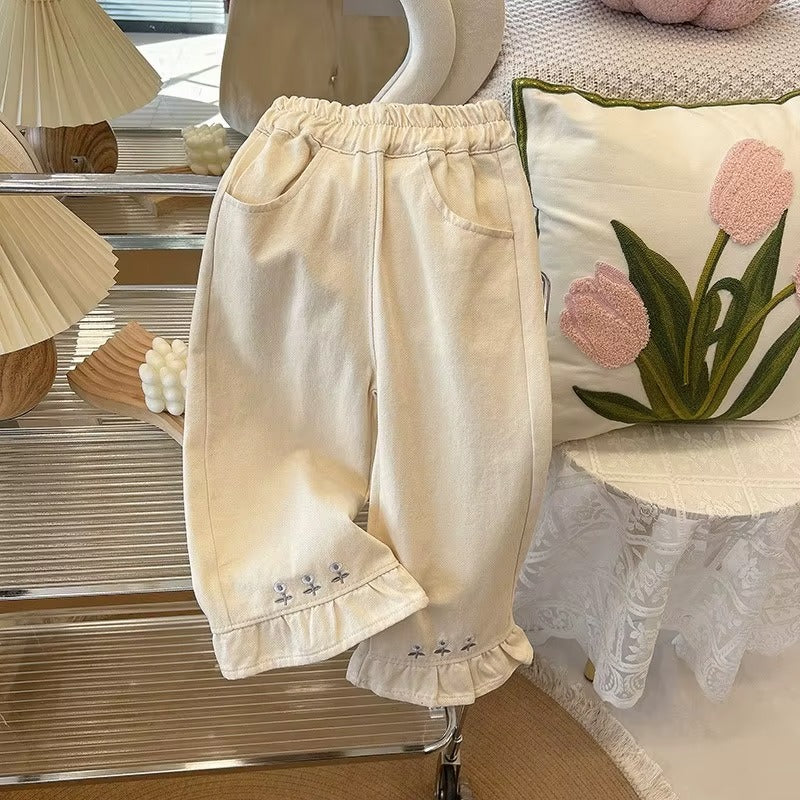 Calça Infantil Bordado Floral