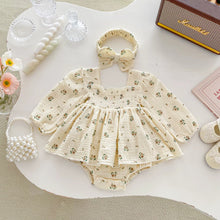 Carregar imagem no visualizador da galeria, Vestido Bebê Floral com Body – Algodão Premium
