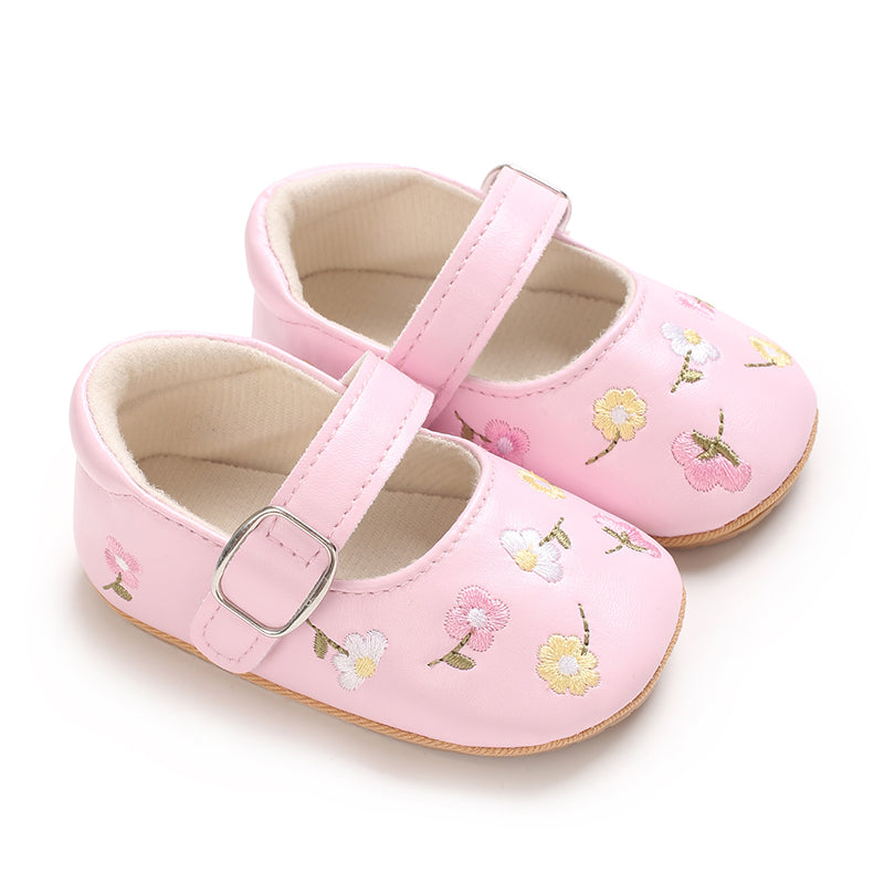 Sapatinho Bebê Mary Jane Floral com Fivela 🌸👶✨