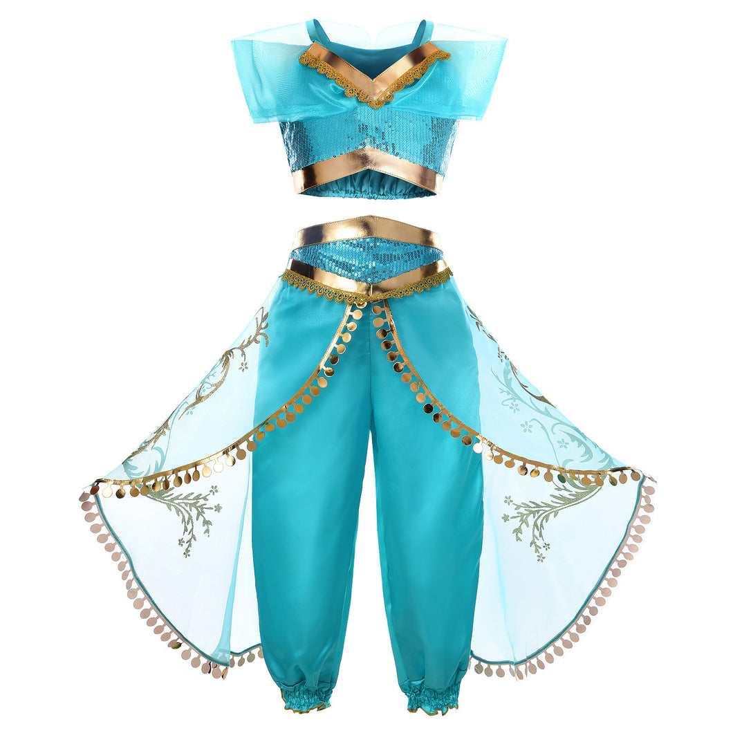 Fantasia Infantil Jasmine – Conjunto de Princesa ✨