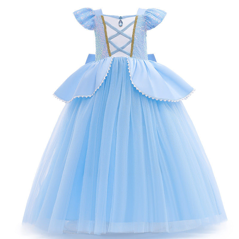 Vestido de Princesa Cinderela Infantil – Fantasia de Festa