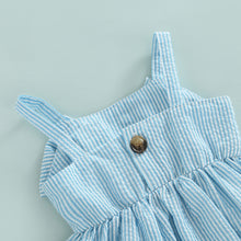 Carregar imagem no visualizador da galeria, Conjunto Infantil Azul Listrado com Laço – 2 Peças 🎀
