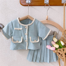 Carregar imagem no visualizador da galeria, Conjunto Infantil Azul Estilo Coreano – 2 Peças
