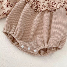 Carregar imagem no visualizador da galeria, Body Infantil Veludo Floral Manga Longa
