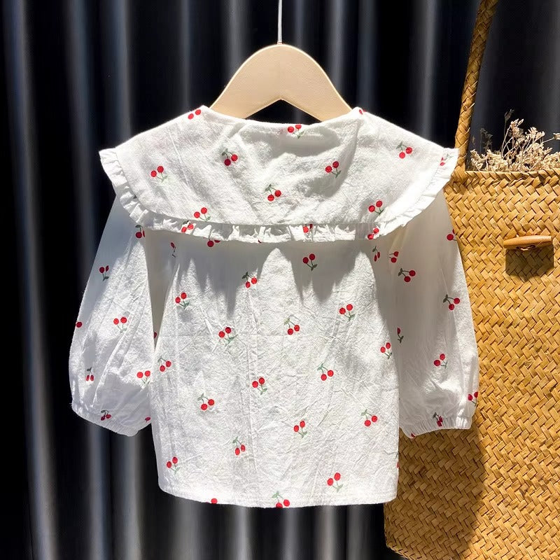 Blusa Infantil Estampa Cerejinhas