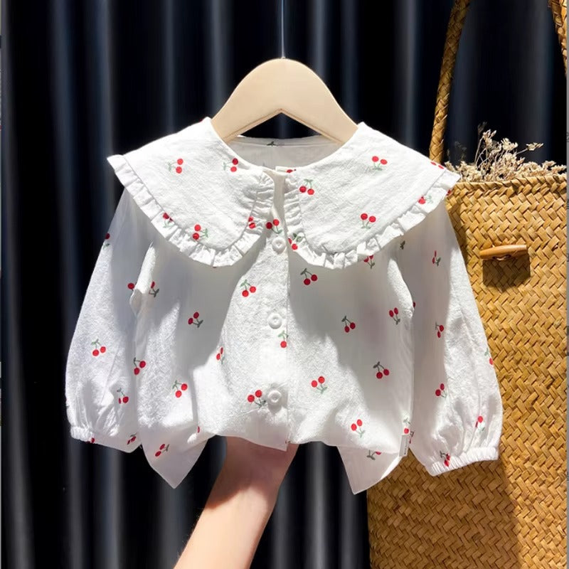 Blusa Infantil Estampa Cerejinhas