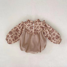 Carregar imagem no visualizador da galeria, Body Infantil Veludo Floral Manga Longa
