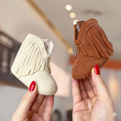 Botinha Baby Camurça com Franjinhas