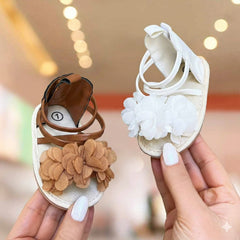 Sandália Baby Flor de Tecido